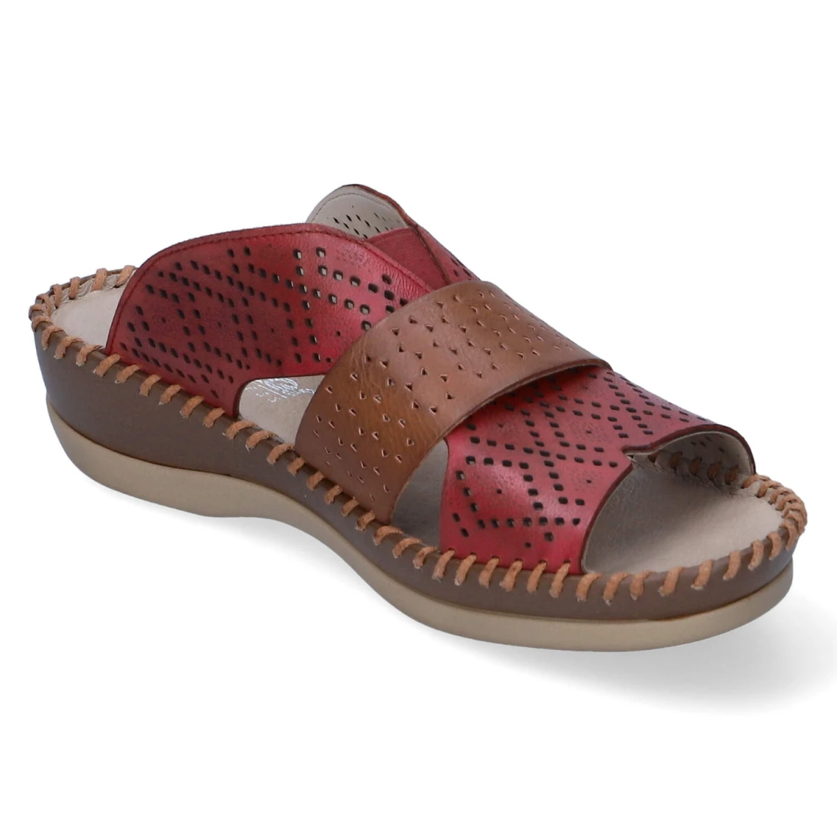 Pantoletten - burgund/cayenne