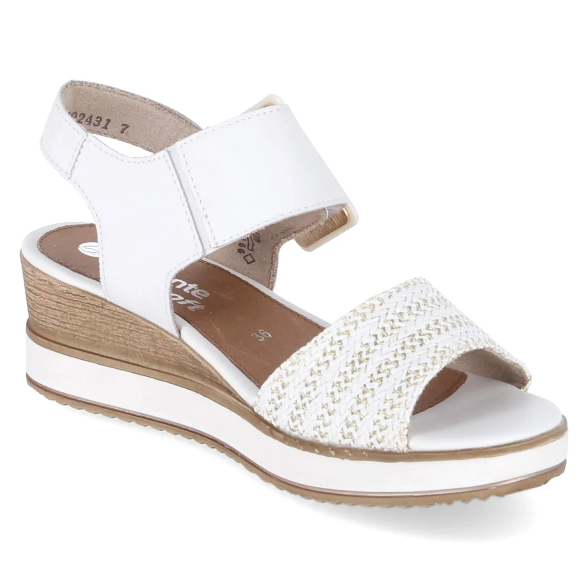 Keilsandalen - weiss-gold/weiss