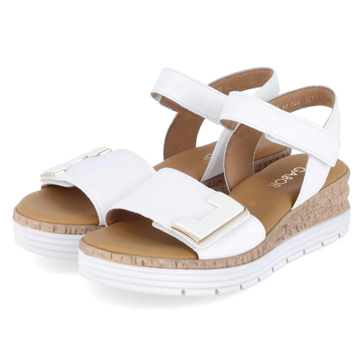 Sandalen - weiss (uni+gold)
