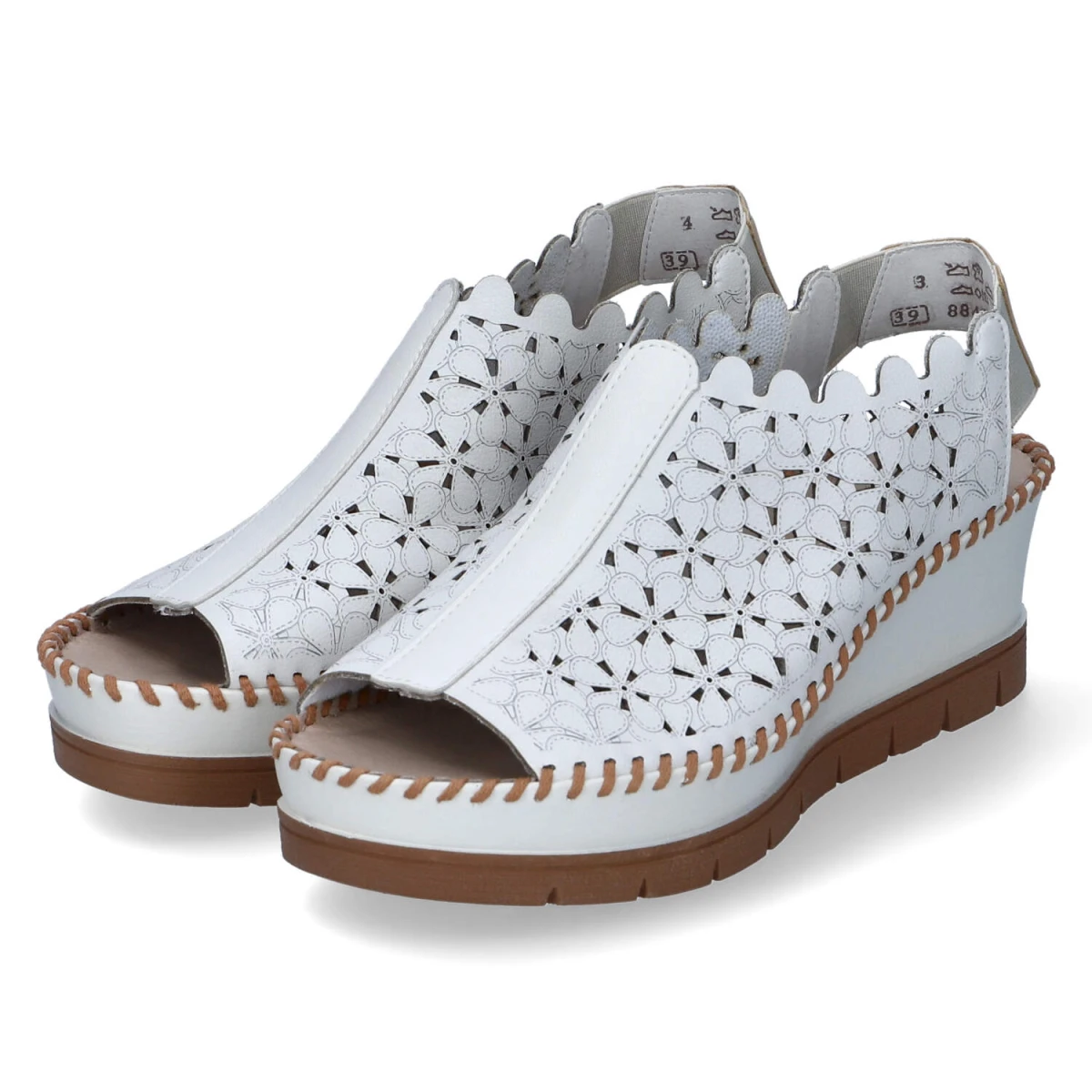 Keilsandaletten - offwhite/offwhite/tan