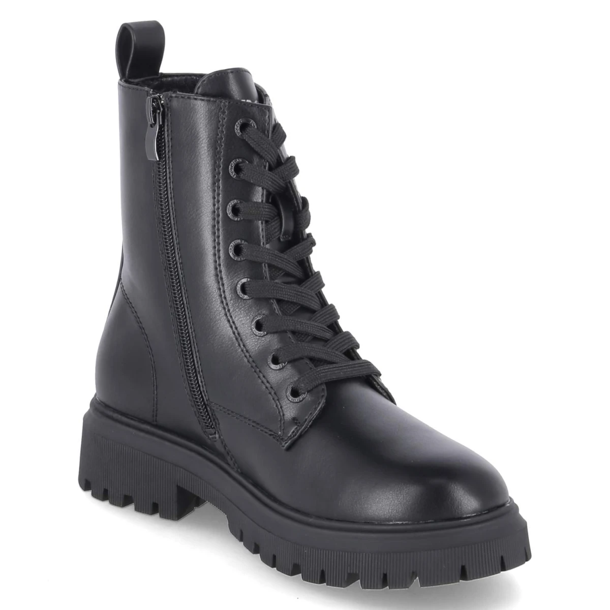 Schnürstiefeletten - schwarz