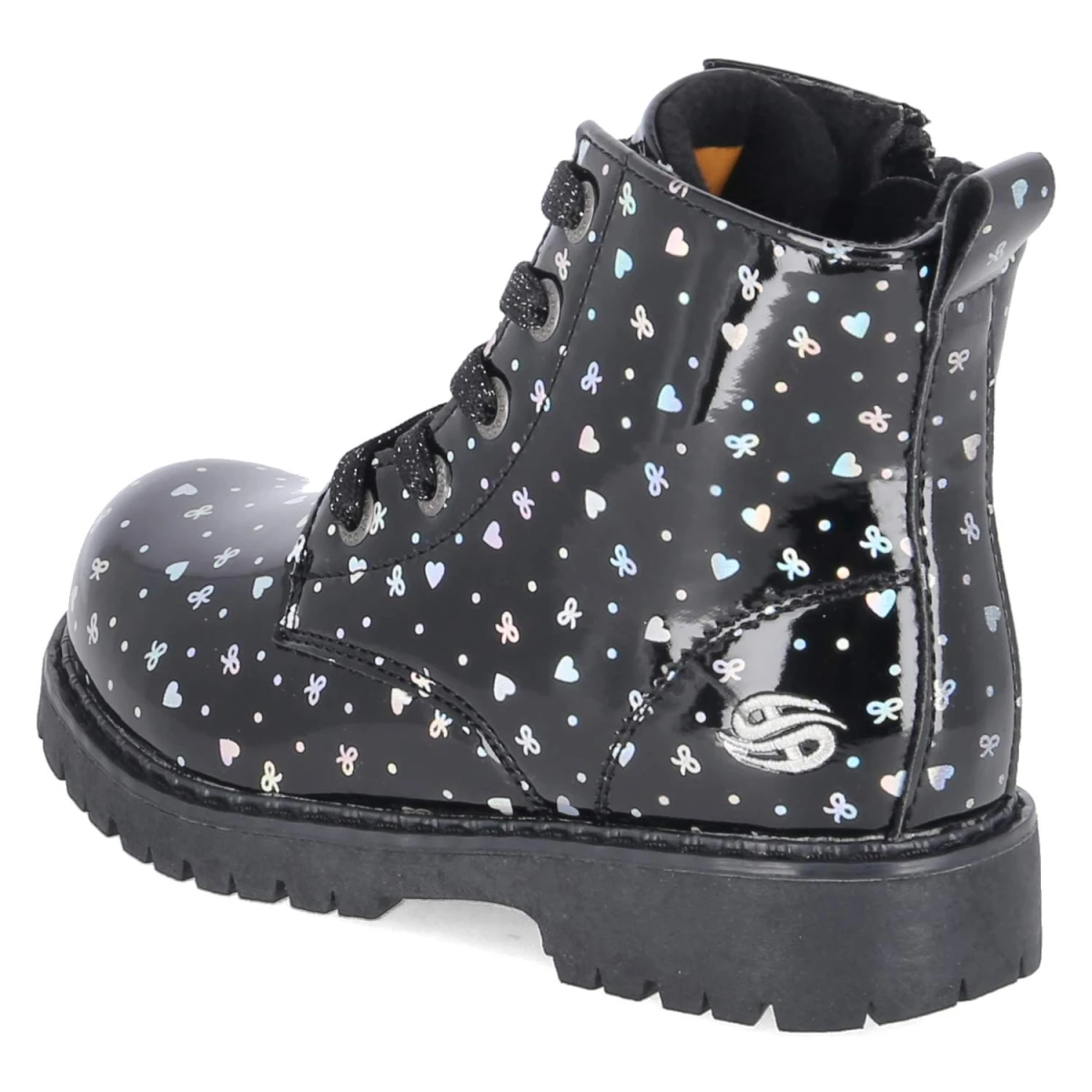 Schnürboots - schwarz/silber