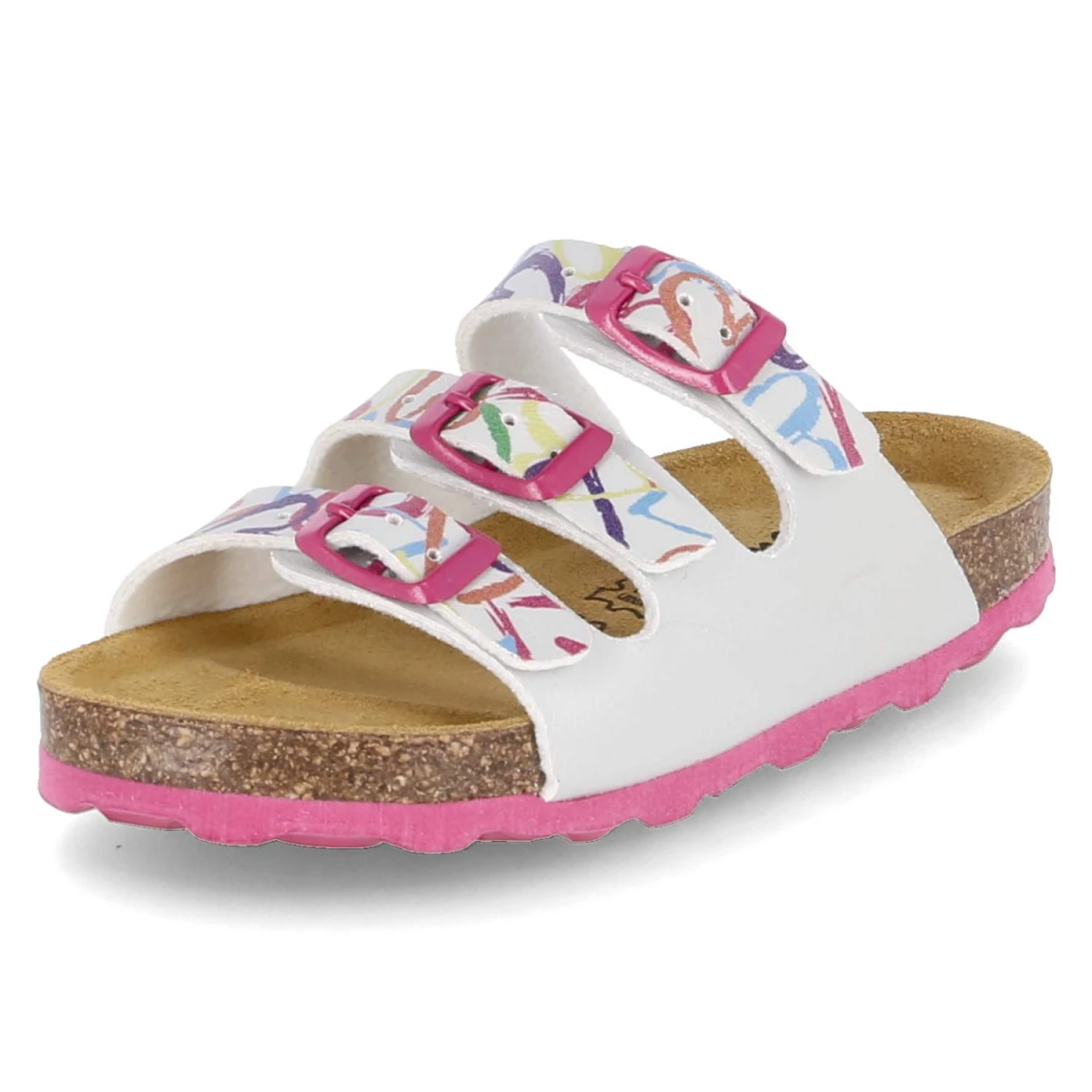 Pantoletten - weiss/pink