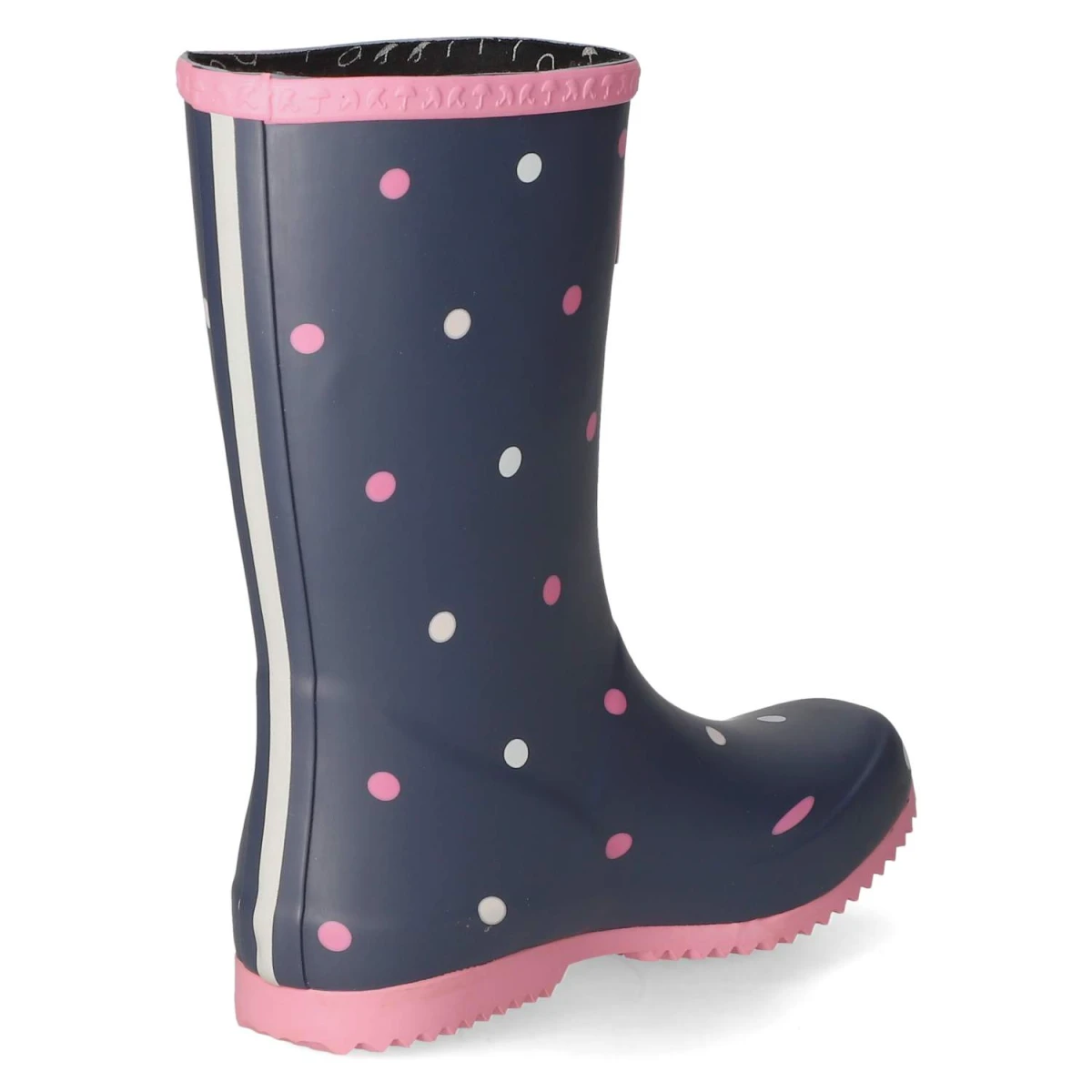 Gummistiefel DOTS - Navy white Pink